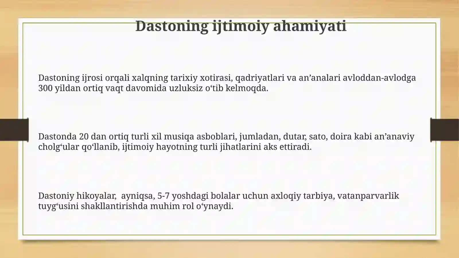 Oʻzbekistonda doston ijrochiligi va uning xususiyatlari 3