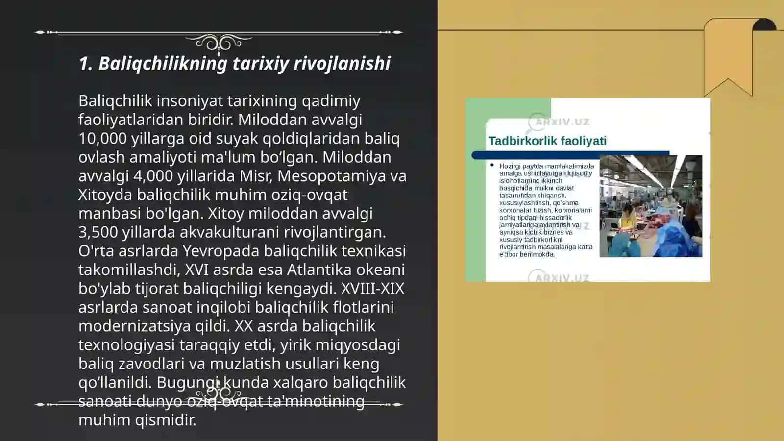 Baliqchilik uning iqtisodiy ahamiyati 3