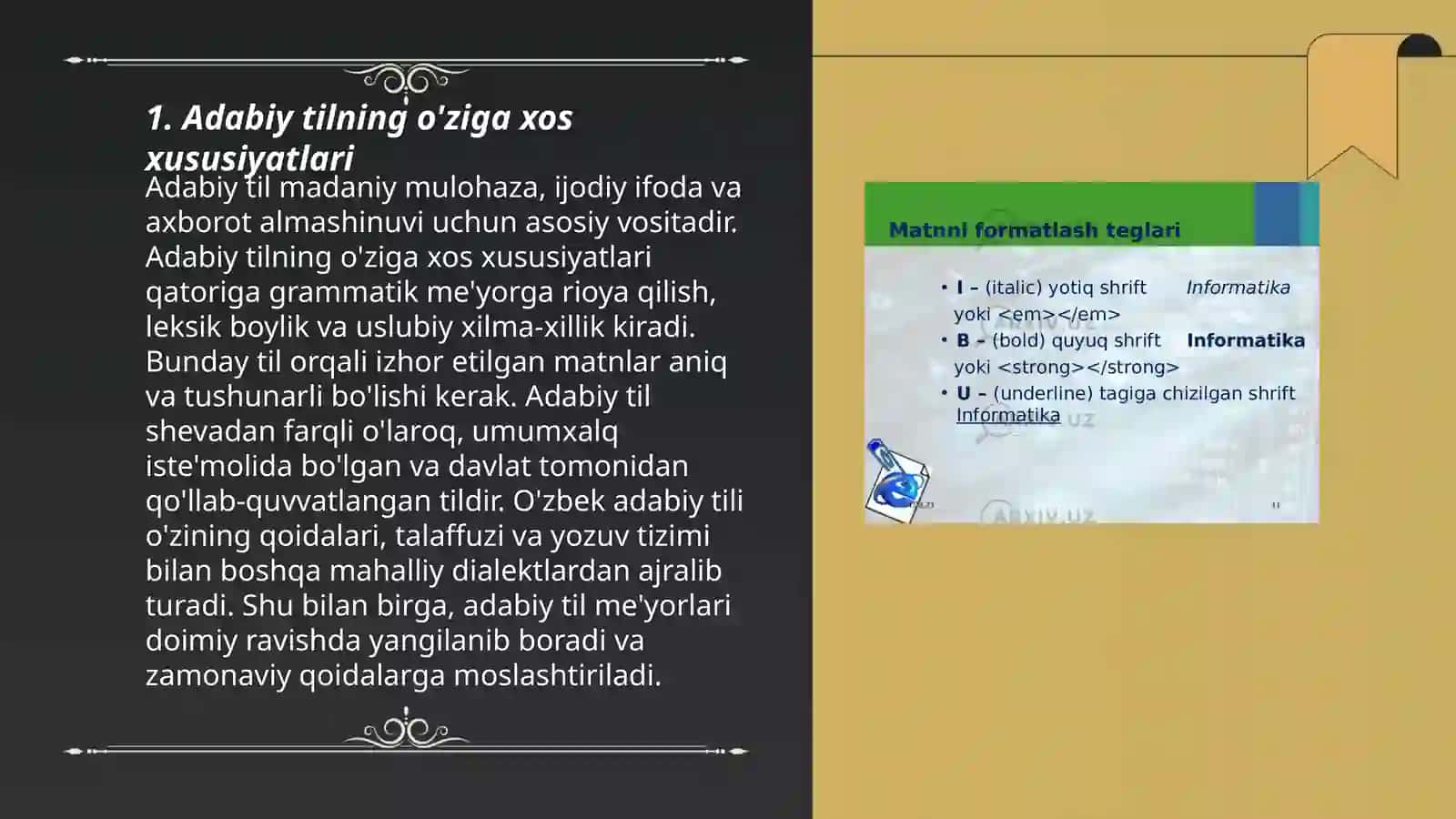 Adabiy til va dialekt muommosi 3