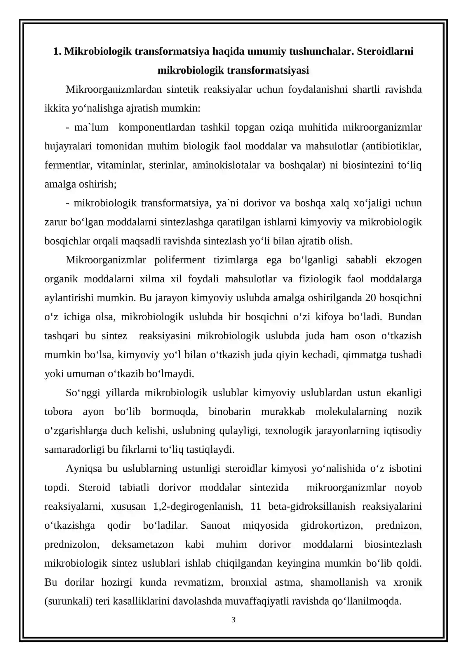 ORGANIK MODDALARNI MIKROBIOLOGIK TRANSFORMATSIYALASH VA ULARNI QAYTARILISHINI BIOTEXNOLOGIK USLUBLARI 3