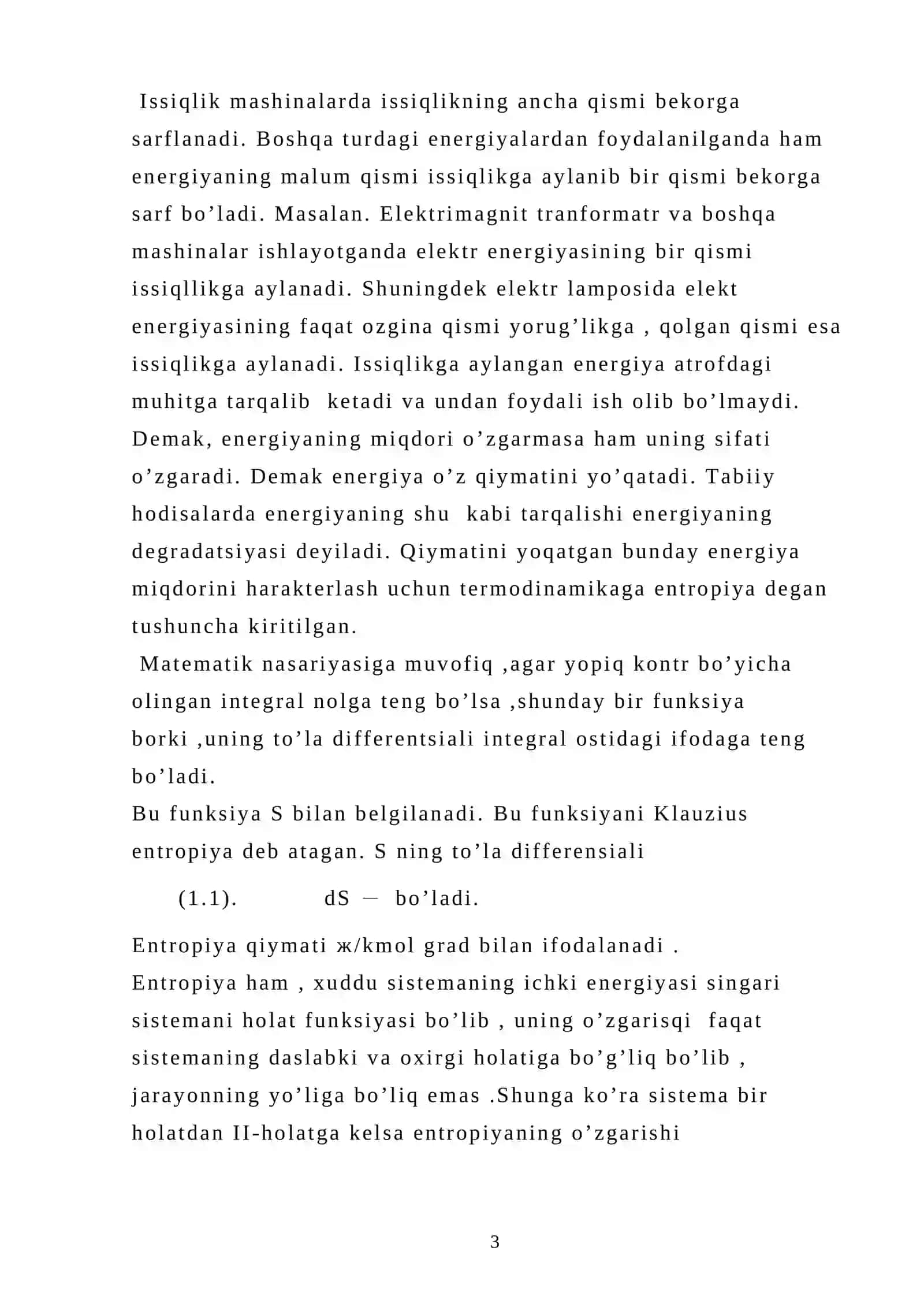 Turli jarayonlarda entropiyaning o’zgarishi 3
