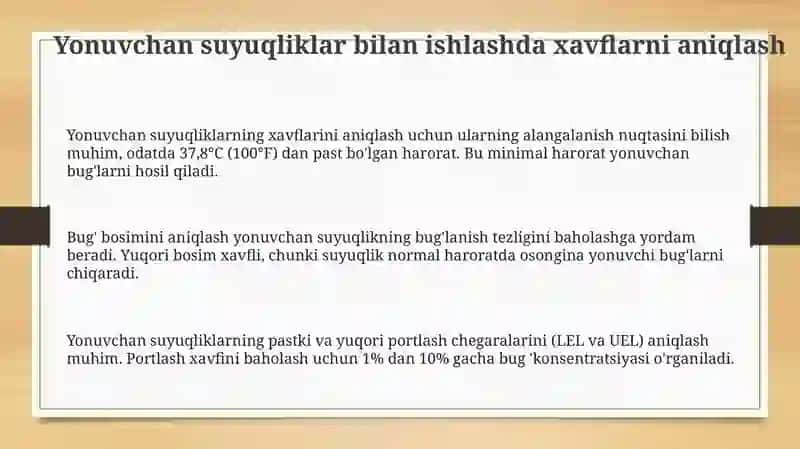 Yonimli suyukliklar bilan ishlashda xavfsizlik 3
