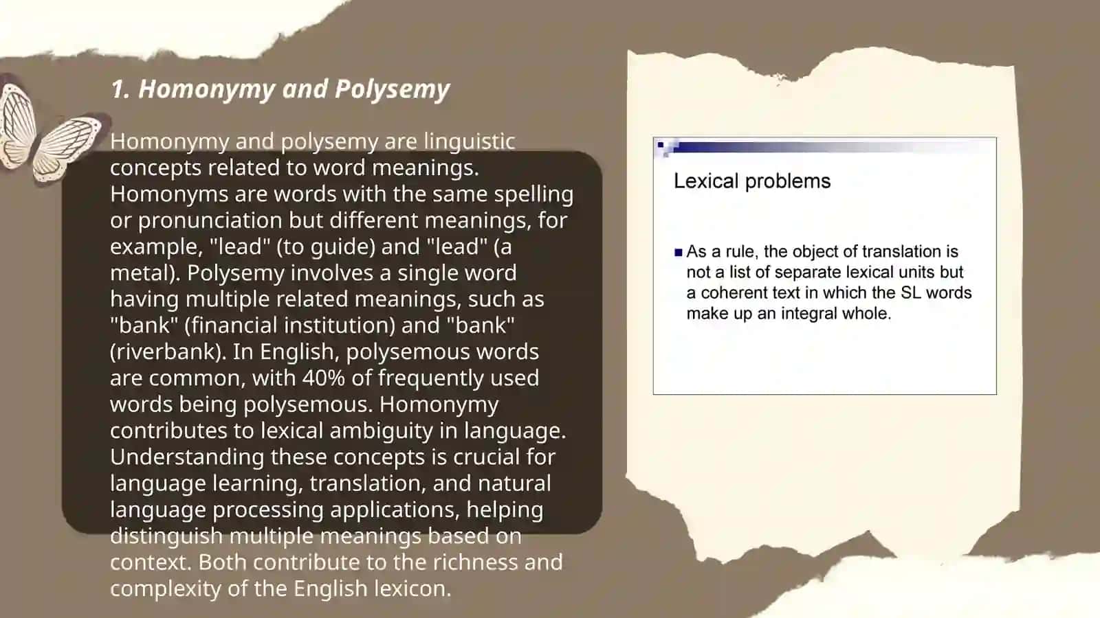 Lexical problems in Translation theory 3