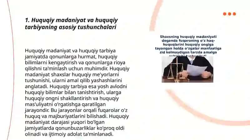 Huquqiy madaniyatni shakllantirishda huquqiy tarbiyaning o‘rni 3