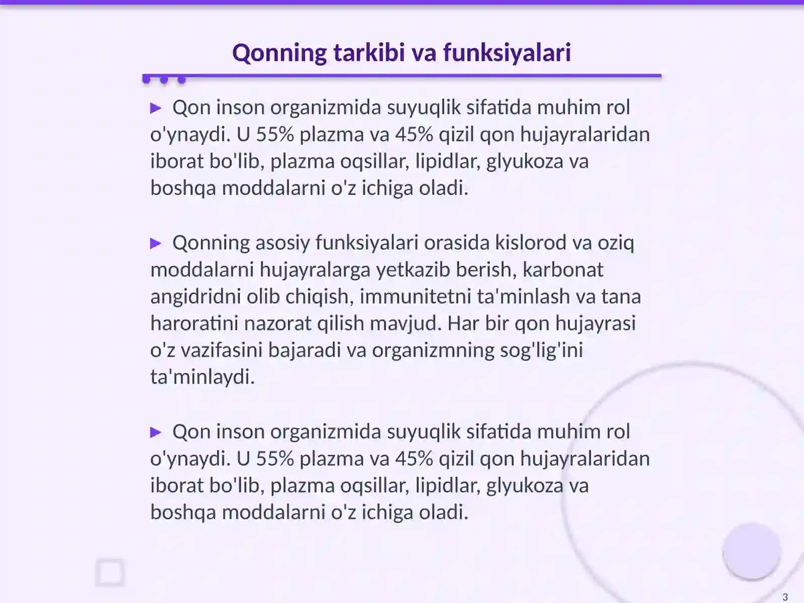 Qon va qon aylanish organlarning tuzilishi 3