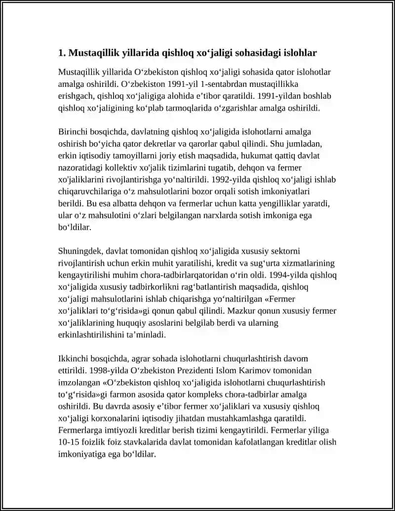 MUSTAQILLIK YILLARIDA QISHLOQ XO‘JALIGI VA SANOAT SOHASIDAGI O‘ZGARISHLAR 3