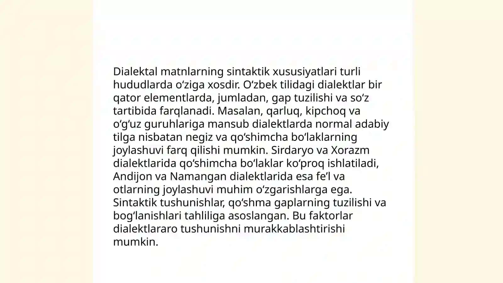 Dialektal matnlarning sintaktik tahlili 3