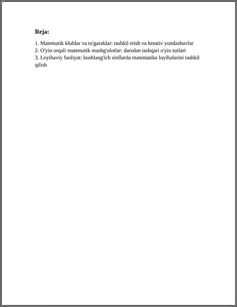 Matematik klublar va to'garaklar 3