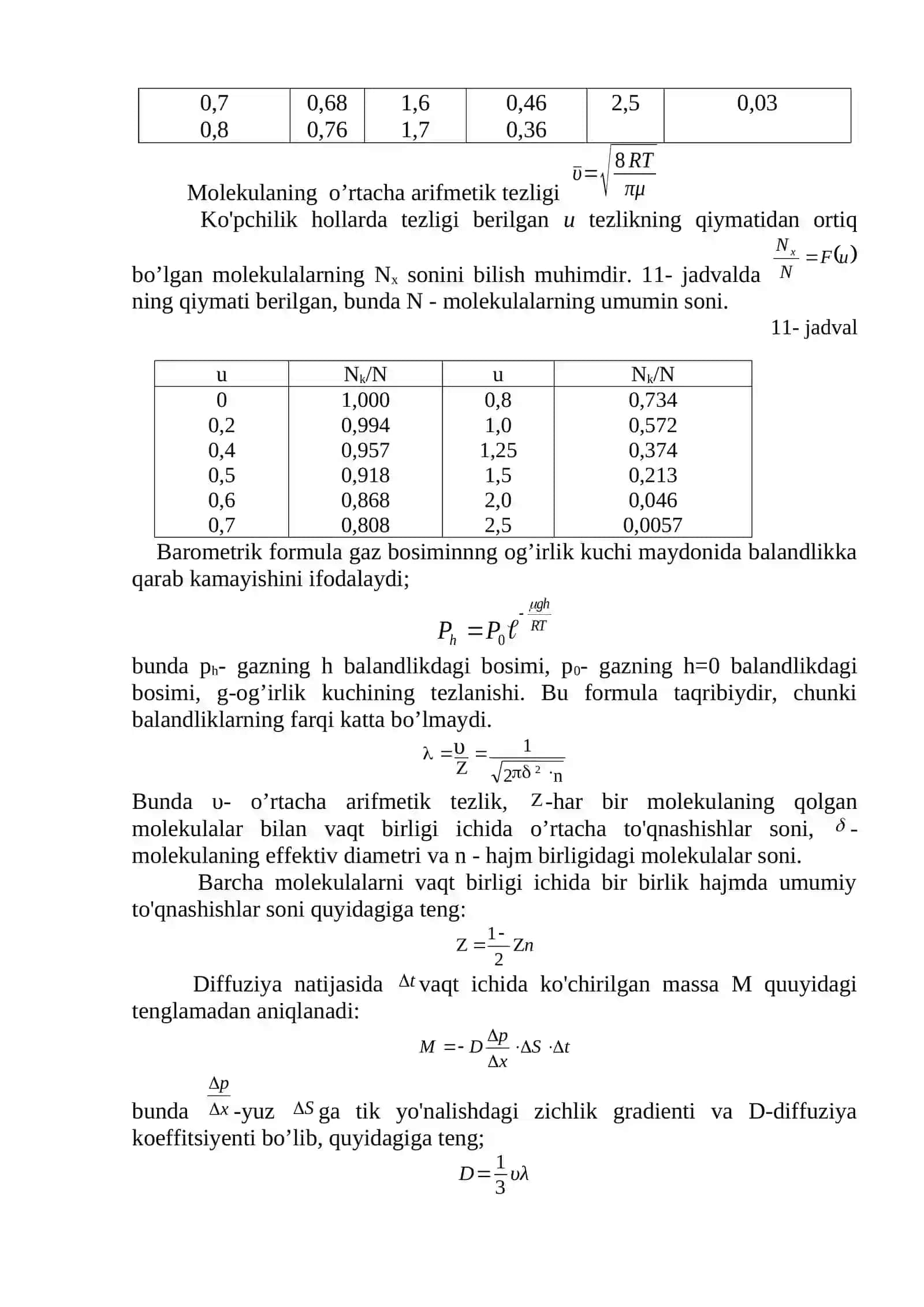 Mo1ekulyar-kinetik nazariya va termodinamikaning fizik asoslari 3