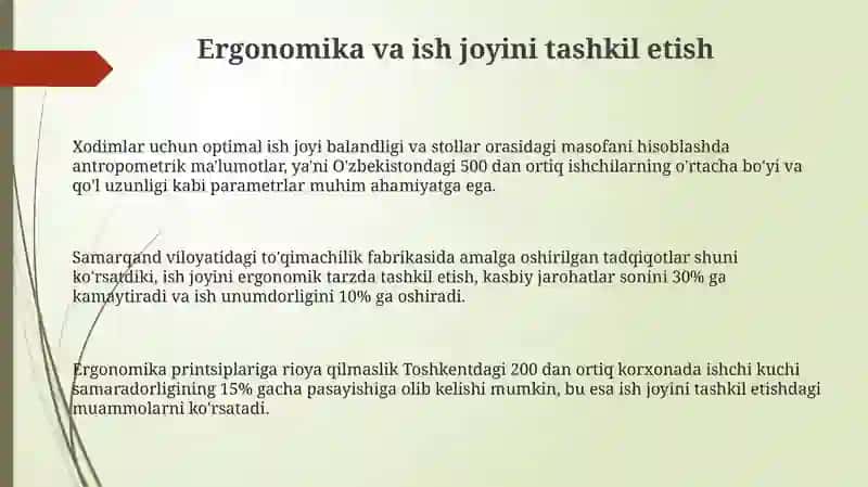 Sanoat korxonalarida mehnat gigiyenasi va ishlab chiqarish sanitariyasi 3