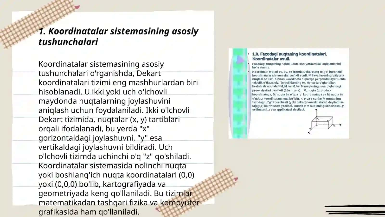 Koordinatalar usuli 3