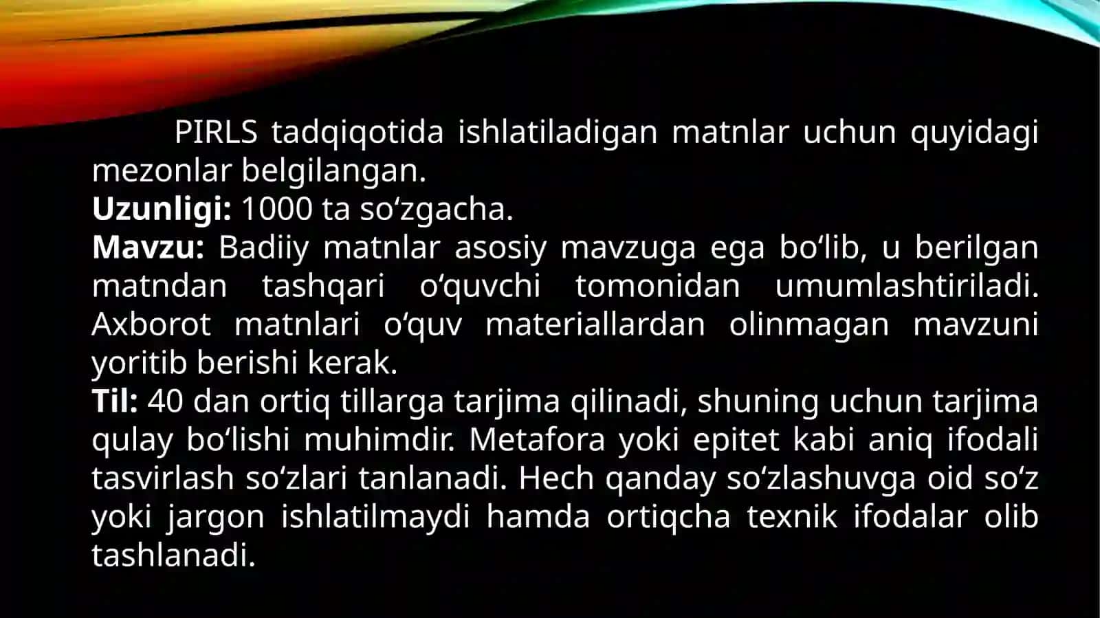 PIRLSO’QISH VA MATNNI TUSHUNISH SAVODLIGI 3