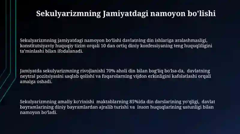 Sekulyarizmning Jamiyatdagi Namoyon Bo'lishi 3