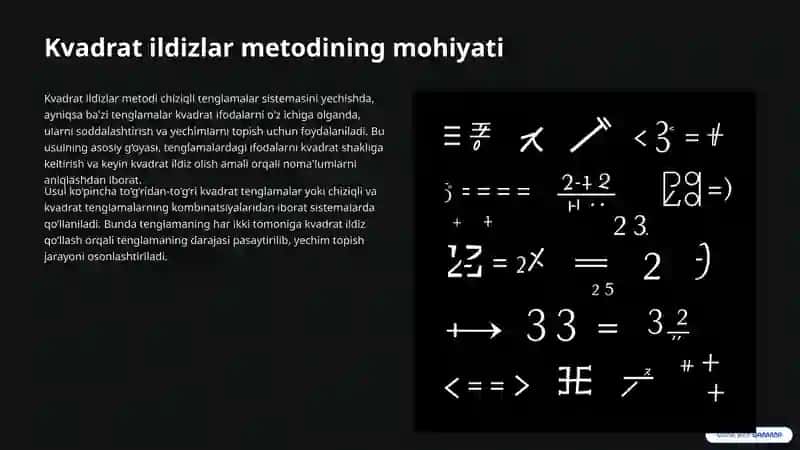 Chiziqli algebraik tenglamalar sistemasini yechishda kvadrat ildizlar metodi 3