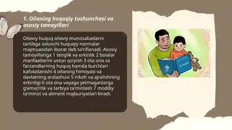 Oilaning huquqiy asoslari.Ota onalar va farzandlarning huquq hamda burchlari 3