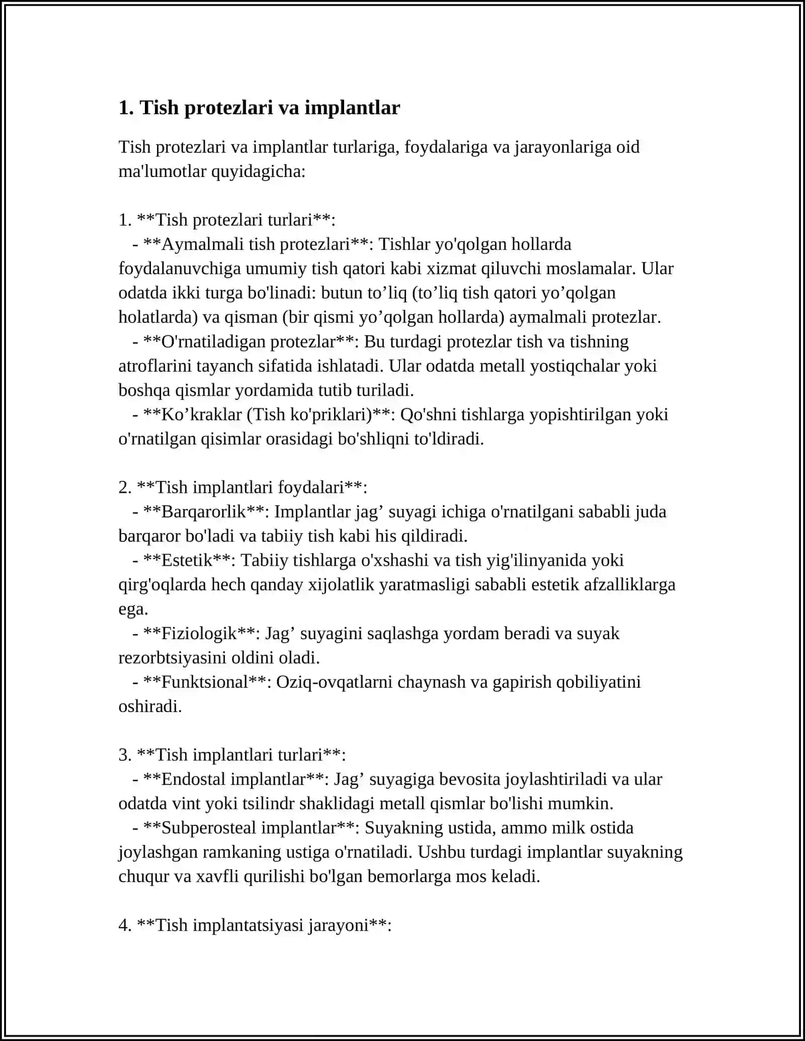 TOLIQ OLIB QOYILADIGAN PROTEZLARGA IMPLANTLARNING TA’SIRI 3