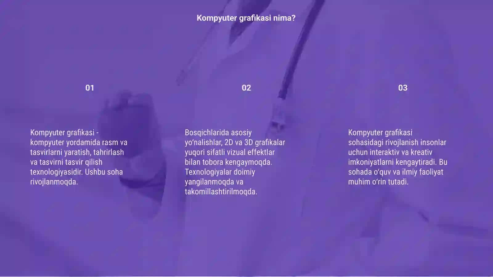 Kompyuter grafikasi tushunchasi va rivojlanish bosqichlari 3