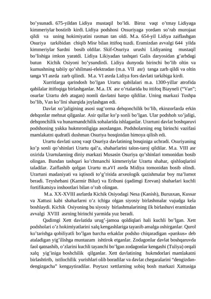 Qadimgi Kichik Osiyo va Sharqiy O‘rta yer dengiz bo‘yi sivilizatsiyalari 3
