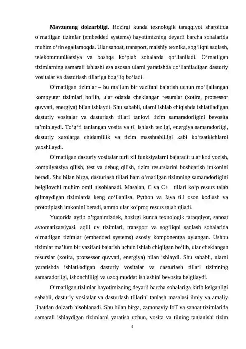 O‘rnatilgan dasturiy vositalar va dasturlash tillari sharhi 3