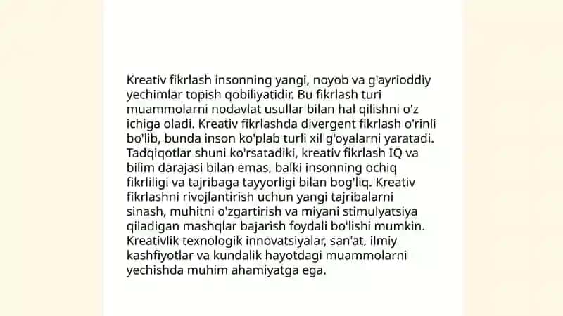 Kreativ fikrlash pedagogikasining oʻziga xos xususiyatlari 3