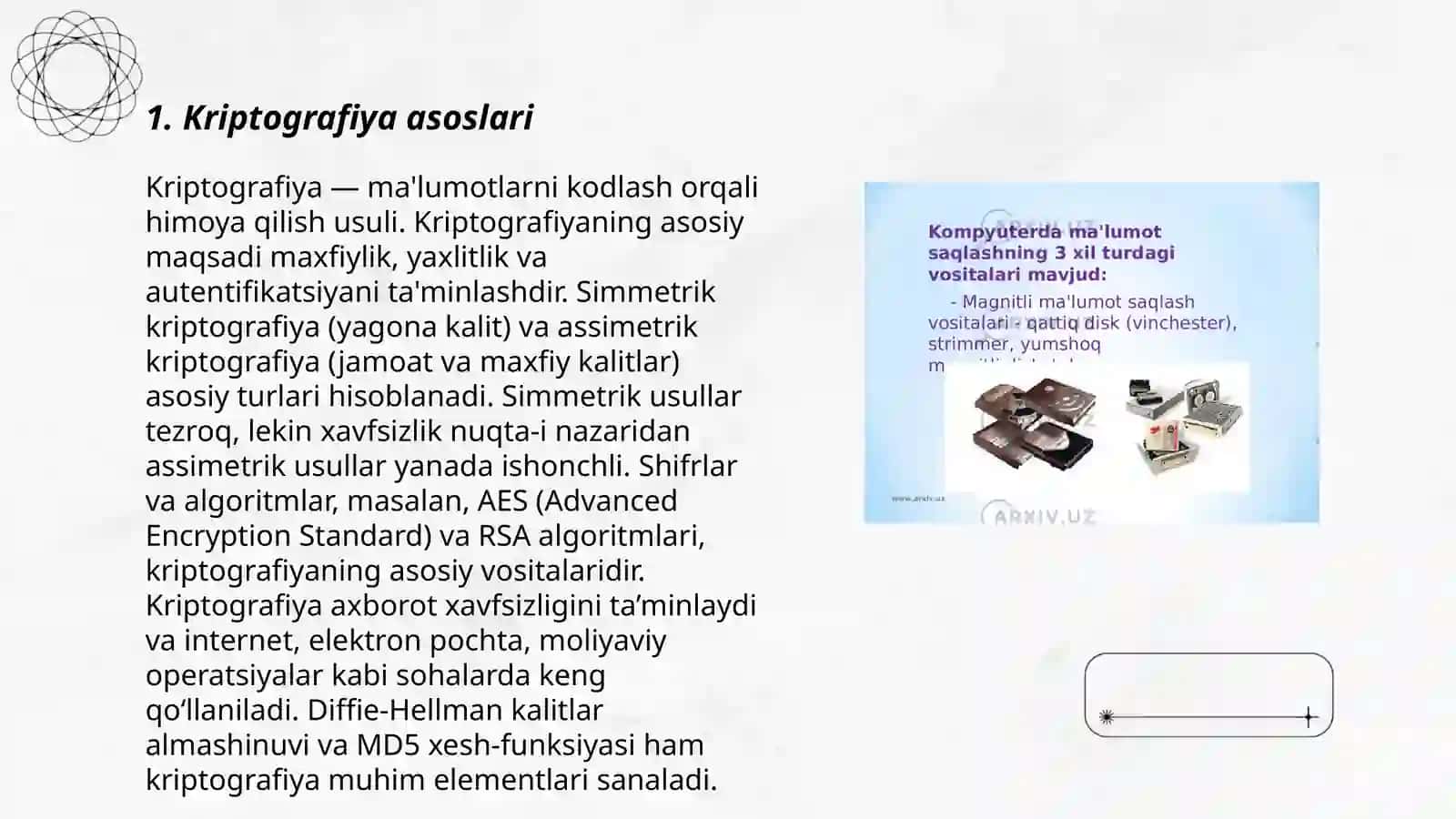 Axborotlarni himoyalashning texnik va dasturiy vositalari 3