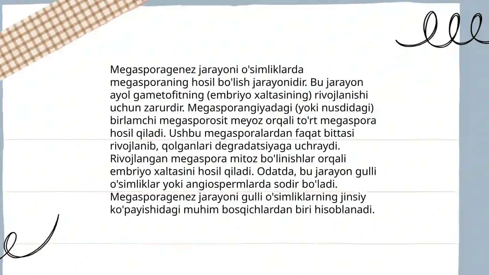 Megasporagenez va urugʻchi gametafitining rivojlanishi 3