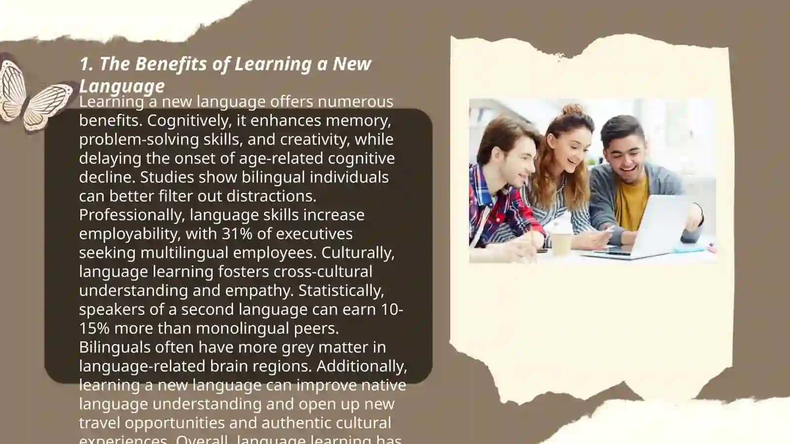 Advertisement of the language courses 3