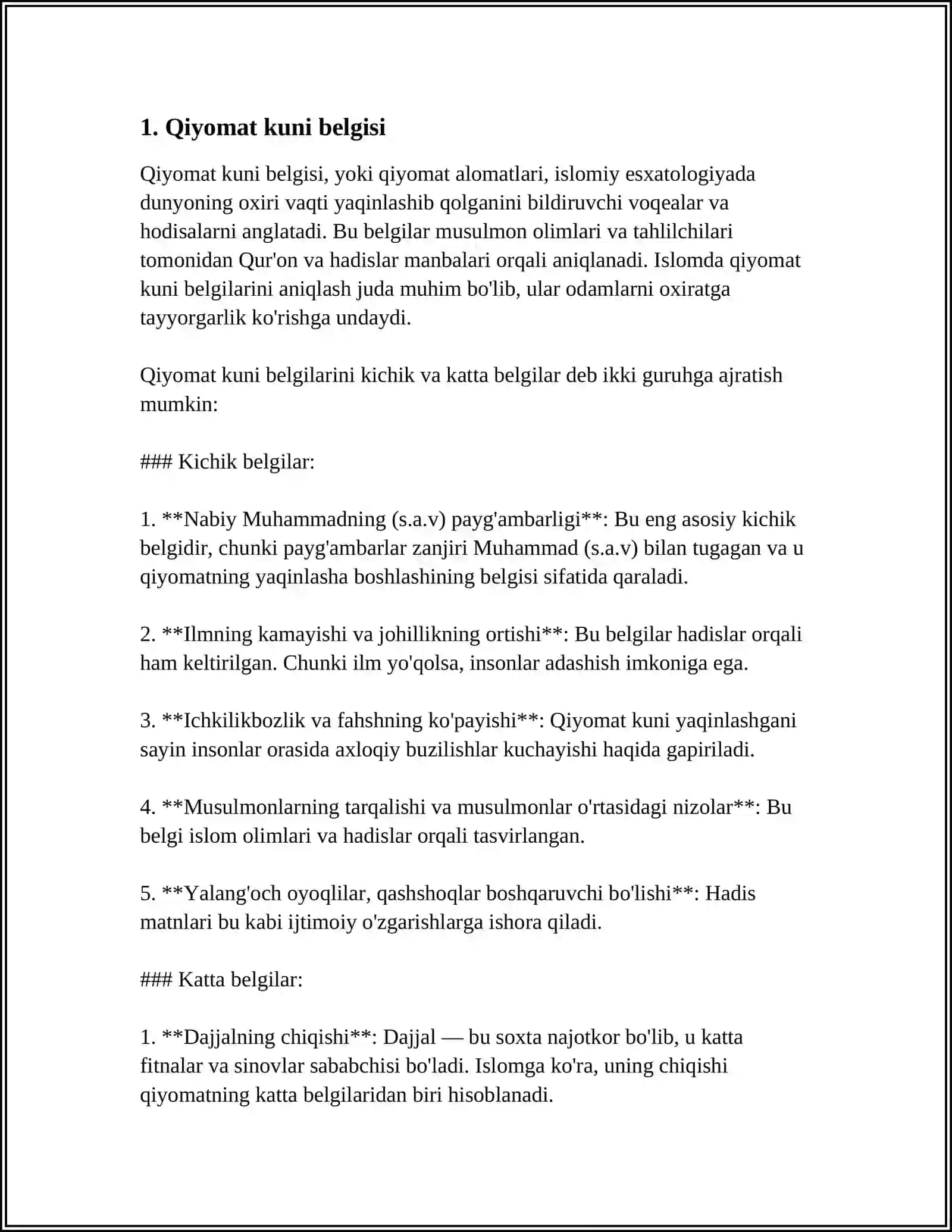 ESXATOLOGIYANING MOHIYATI:QIYOMAT VA OXIRAT DUNYOSI 3