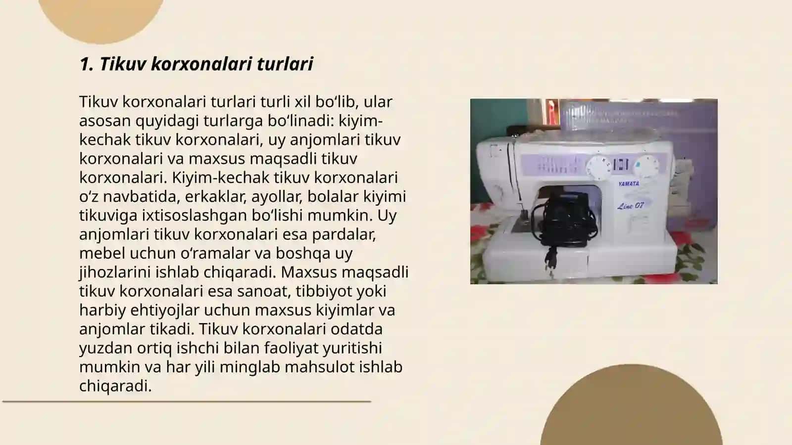Tikuv korxona turlari va ularni tasnifi 3
