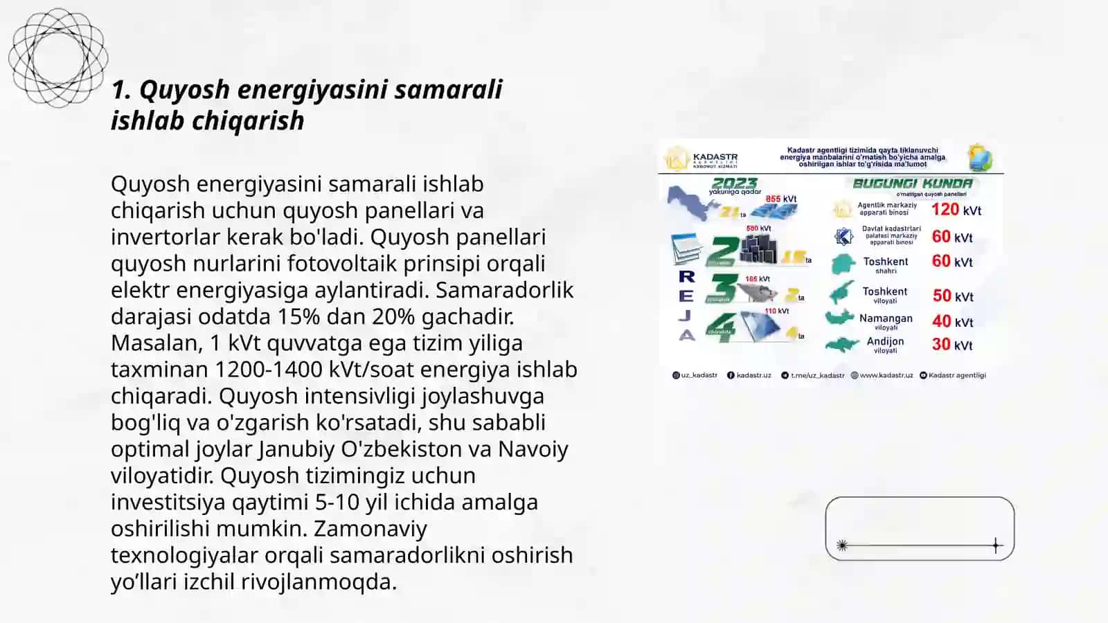 Noananaviy va qayta tiklanadigan energiya manbalaridan foydalanishda energiya tejamkorligi 3