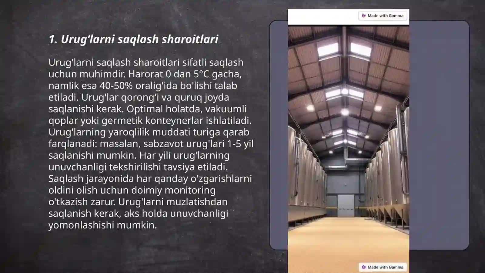Urug'larni saqlash va parvarish qilish 3