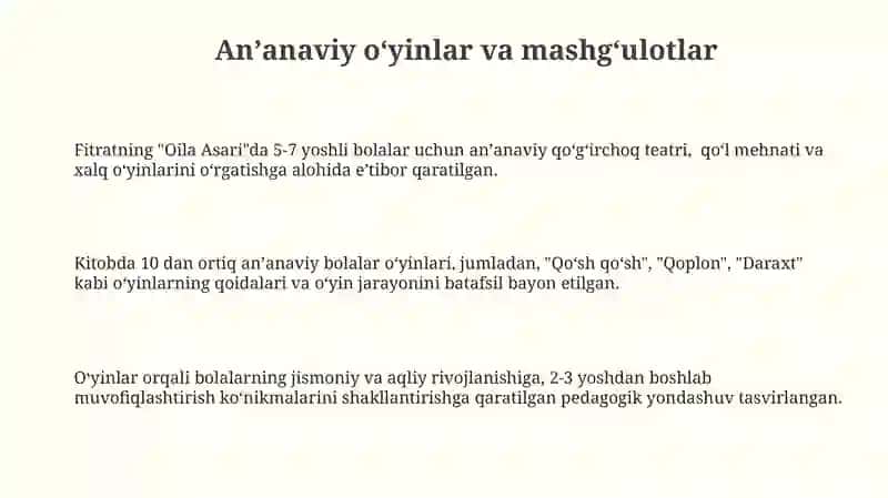 Fitratning "Oila Asari"dagi oila qurish tartiblari va farzand tarbiyasiga oidg‘oyalar 3