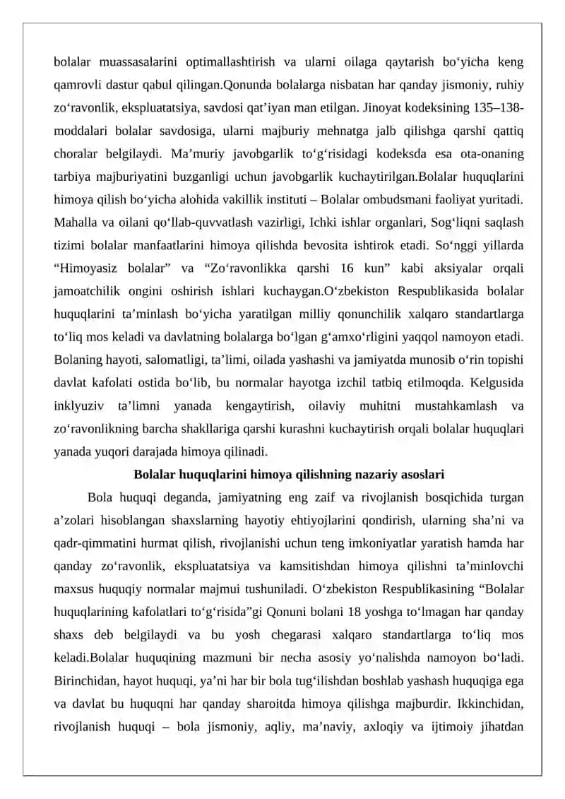 Bolalar huquqini ta’minlash bo‘yicha milliy qonunchilik 3