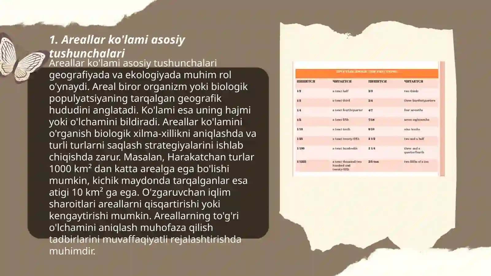 Areallar ko'lami shakli va ularni belgilovchi omillar 3