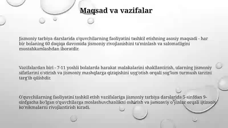 Jismoniy tarbiya darslarida o'quvchilarning faoliyatini tashkil etish 3