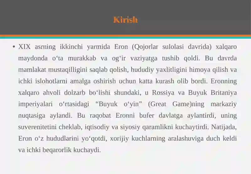 Eronning XIX asrning ikkinchi yarmidagi xalqaro ahvoli 3