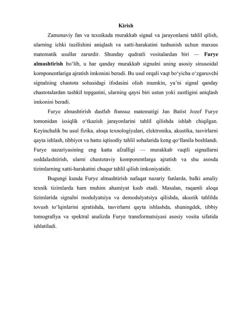 Furye almashtirish va uning amaliy xususiyatlari 3