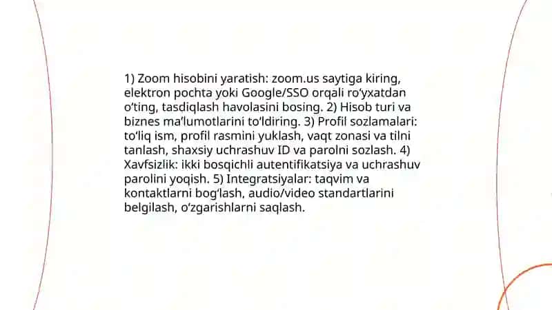 Zoom platformasida konferensiya yaratish va boshqarish 3