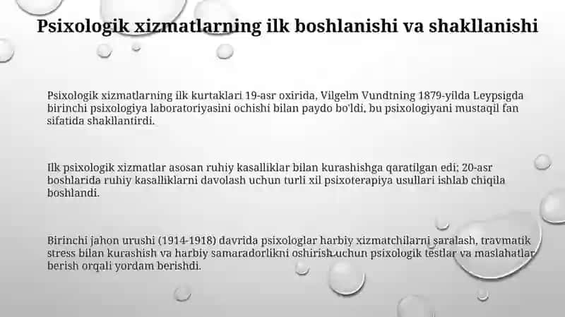 Psixalogik xizmatni tashkil etish tarixi 3