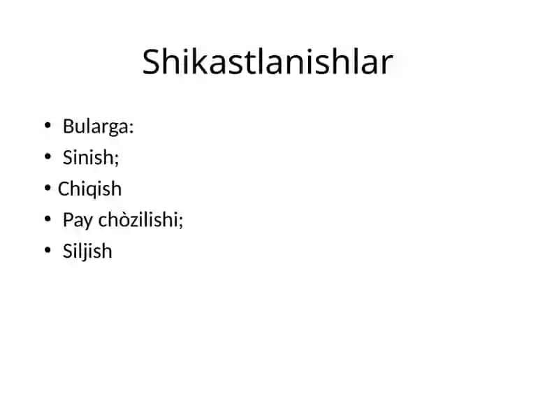 Yelka va yelka kamari. Tasnifi. Klinik òziga xosligi, shikastlanish mexanizmi, immobilizatsiya va davolash asoratlari 3
