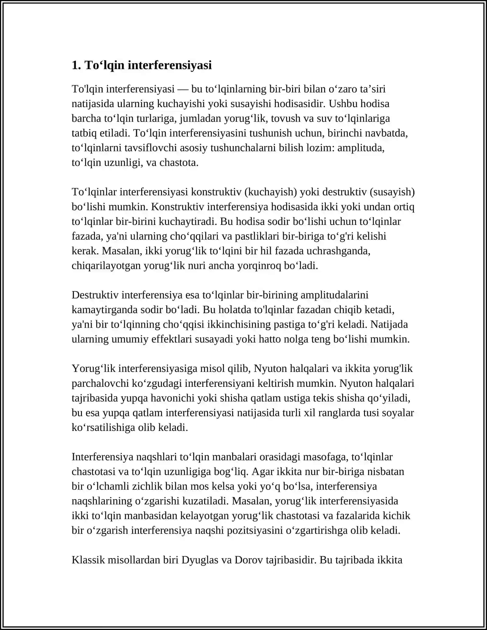 MUHITDA TARQALAYOTGAN TOʻLQINLARING YOʻL FARQI VA FAZALAR FARQI ORASIDAGI BOGʻLANISH 3