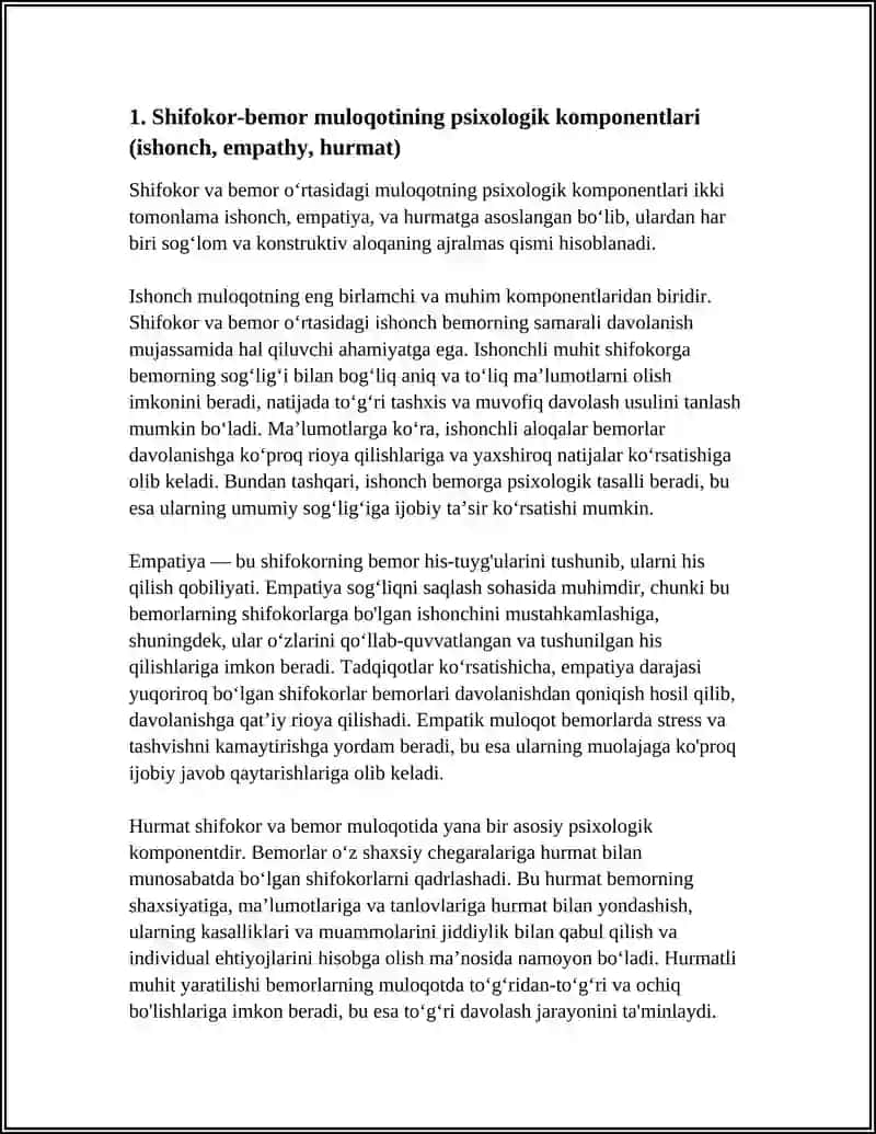 Shifokor-bemor muloqotining psixologik xususiyatlari 3