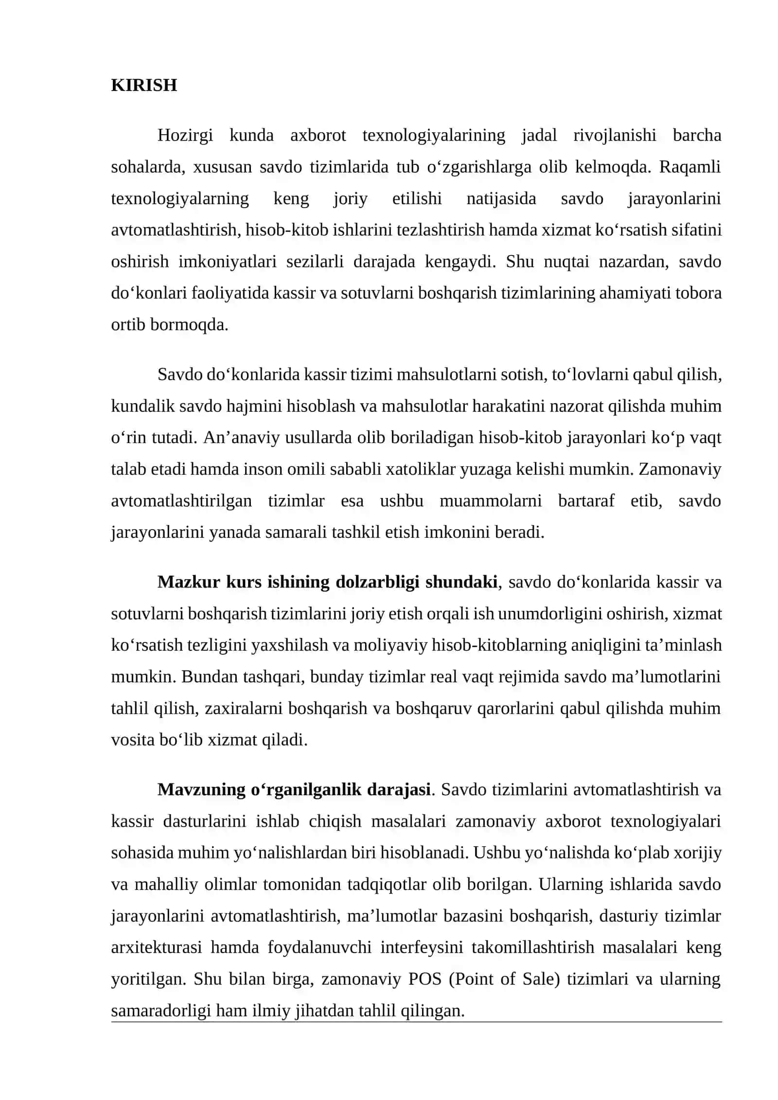 Savdo do‘koni uchun kassir va sotuvlarni boshqarish tizimi 3