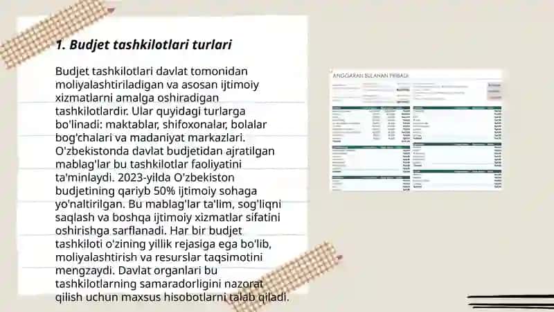 Budjet tashkilotlarida hisobvaraqlardagi budjet va budjetdan tashqari mablag'lar 3