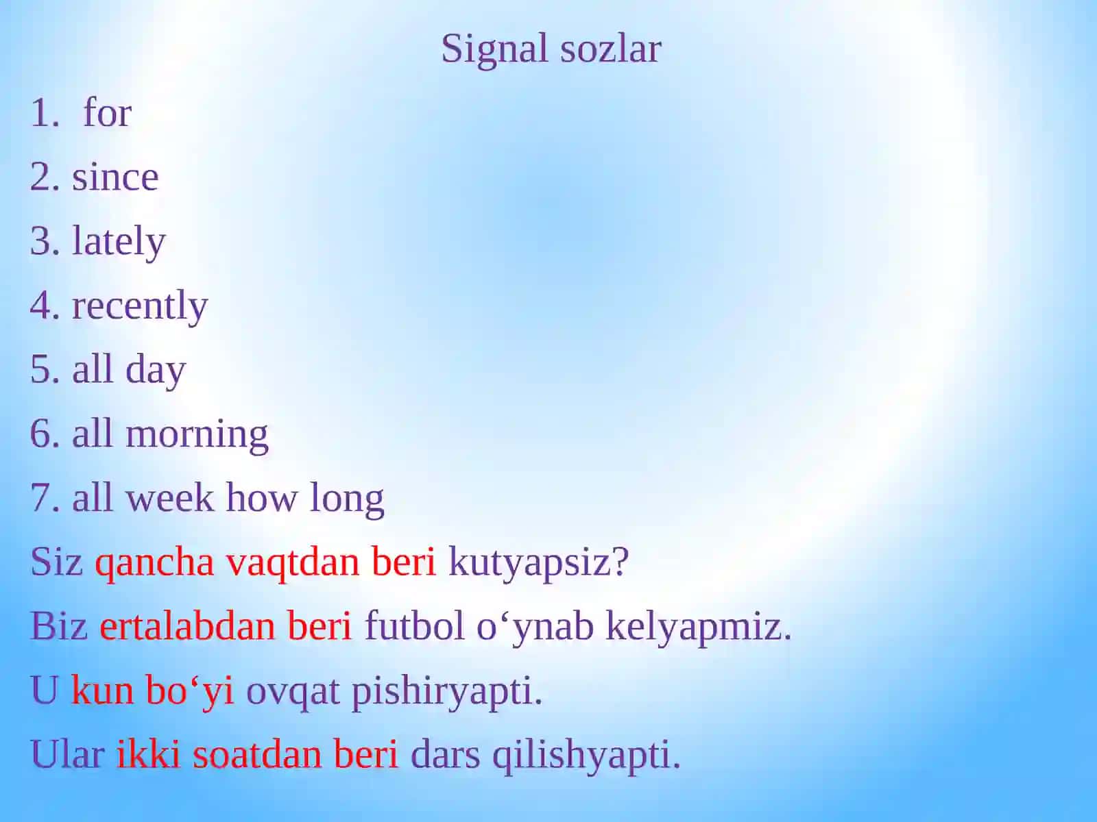 present perfect continous 3