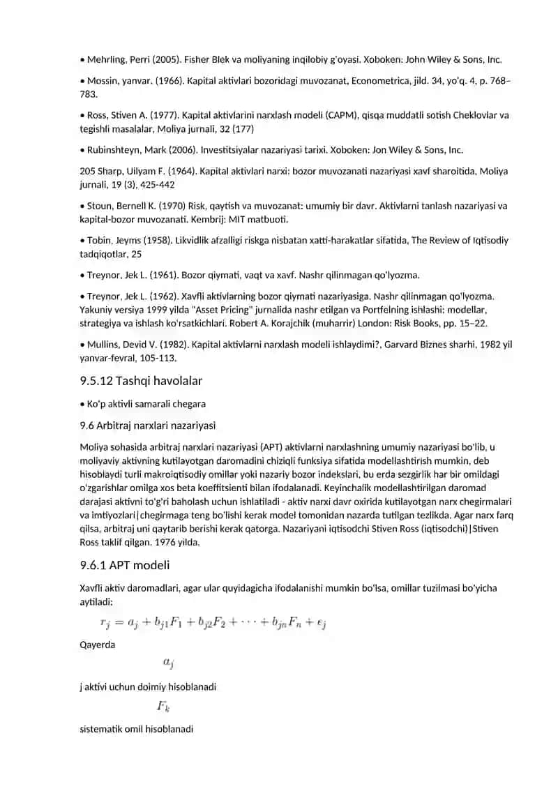CAPMga, masalan, Kentning haddan tashqari ishonchga asoslangan aktivlarni narxlash modeli Daniel, Devid Xirshleyfer va Avanidxar Subrahmanyam (2001) 3