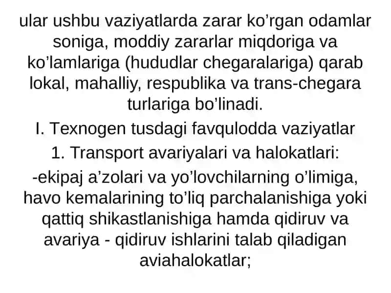 Tabiiy, texnogen, ekologik va ijtimoiy tusdagi favqulotda vaziyatlarda hayot faoliyati xavfsizligi va fuqaro muhofazasi 3