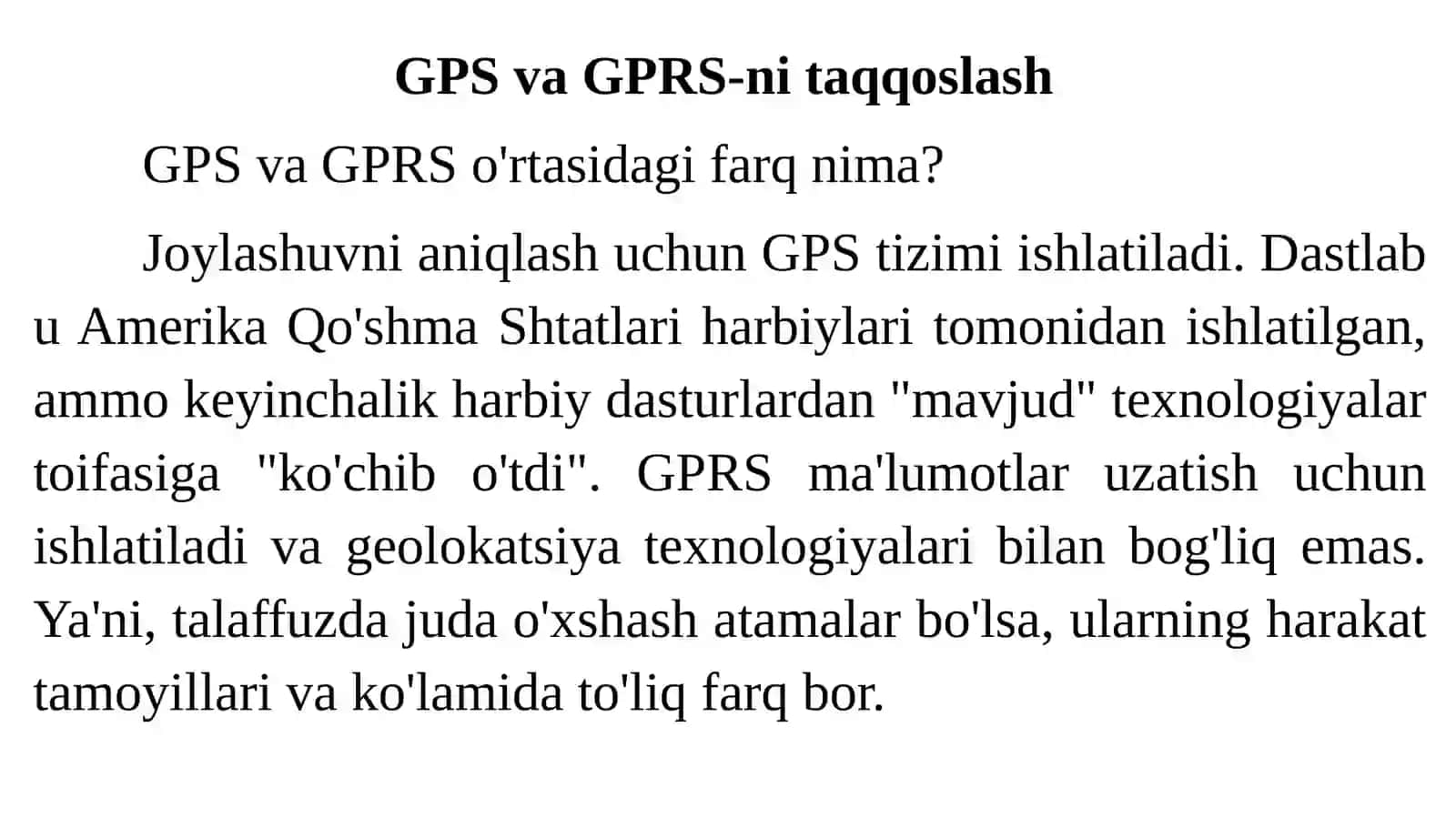 Global Positioning System (GPS) - tamoyillari va foydalanish 3