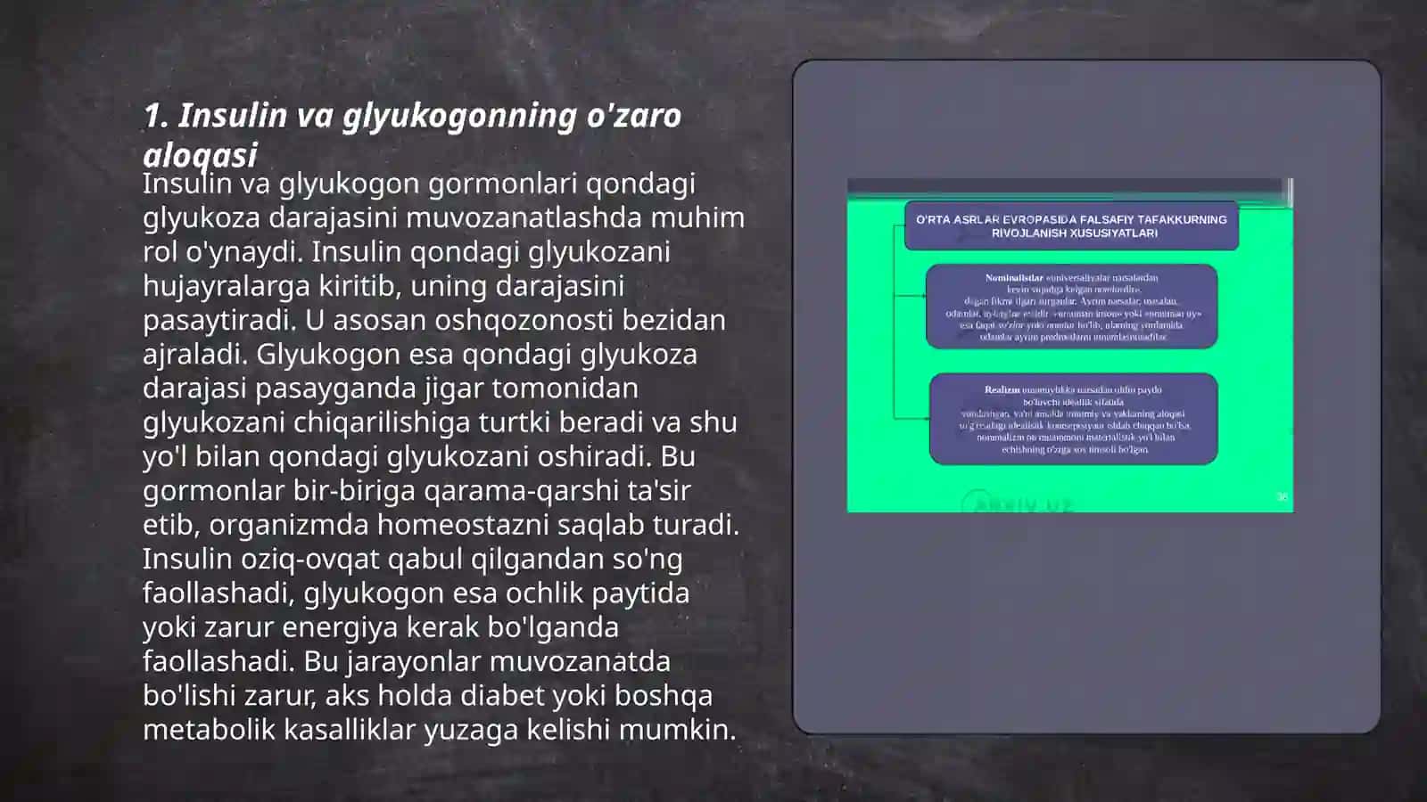 Insulin va Glyukogonning Rolli 3