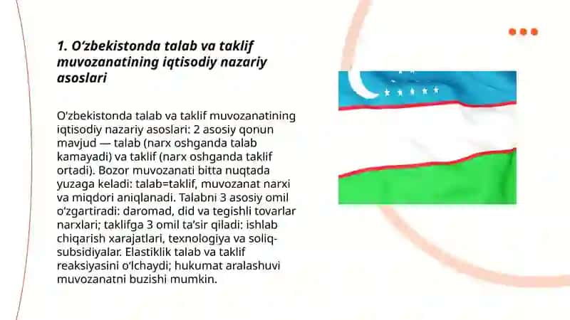 Oʻzbekistonda talab va taklif muvozanatining iqtisodiy nazariy asoslari 3